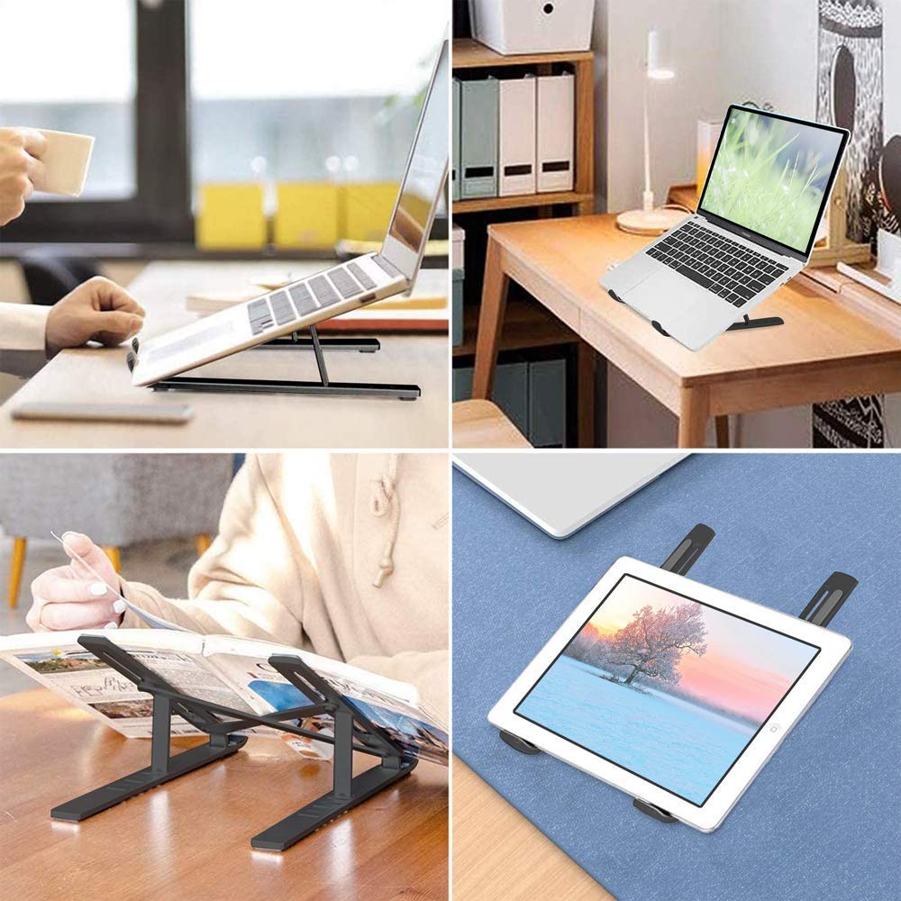 1320 Adjustable Laptop Stand Holder With Built-in Foldable Legs And High Quality Fibre