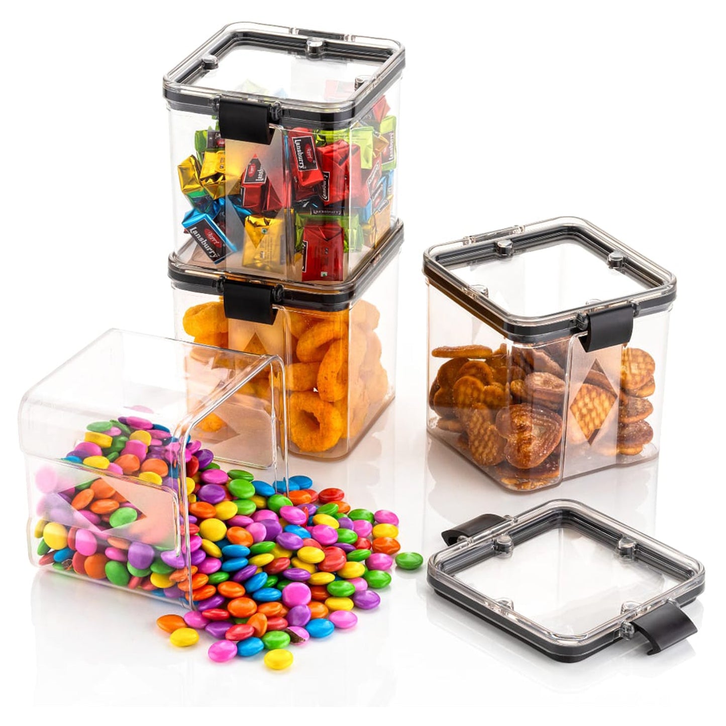 2763 4pc Square Container 700ml Used For Storing Types Of Food Stuffs And Items.