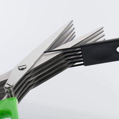 1563 Multifunction Vegetable Stainless Steel Herbs Scissor With 5 Blades