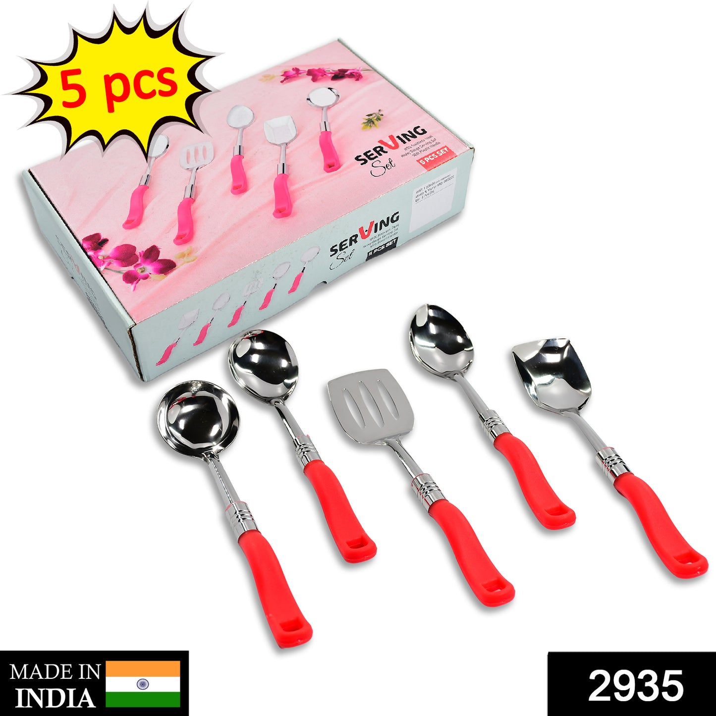 2935 Stainless Steel Serving Spoon Set 5 Pcs.