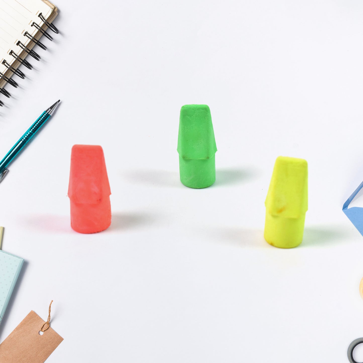 Pencil Top Eraser Rubber Erasers (1 Pc  Mix Colour  Design)