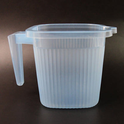 Plastic Square Transparent  Bath Water Mug (1 Pc  1000 Ml  Mix Color)