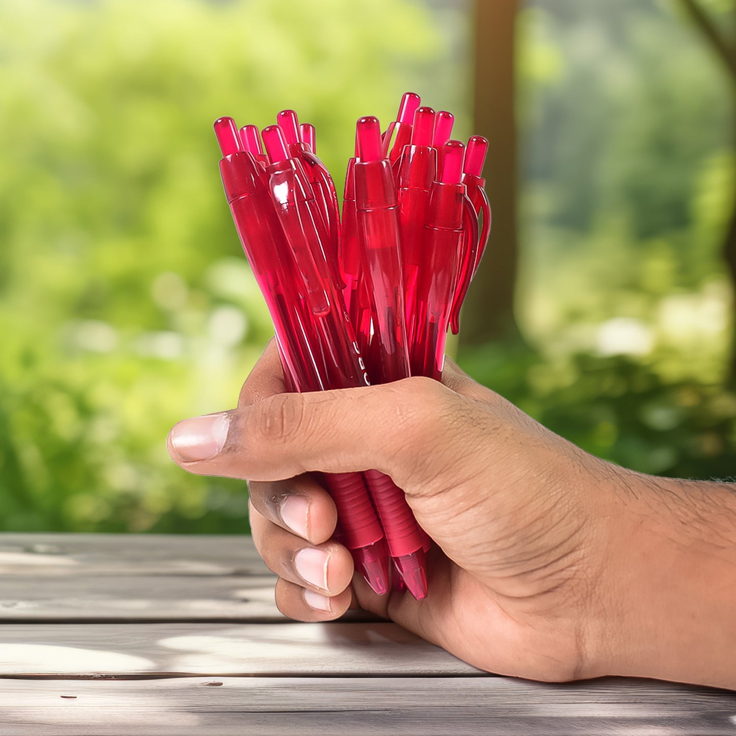 Red Colour Gel Pen Set Set Of 12 Pcs