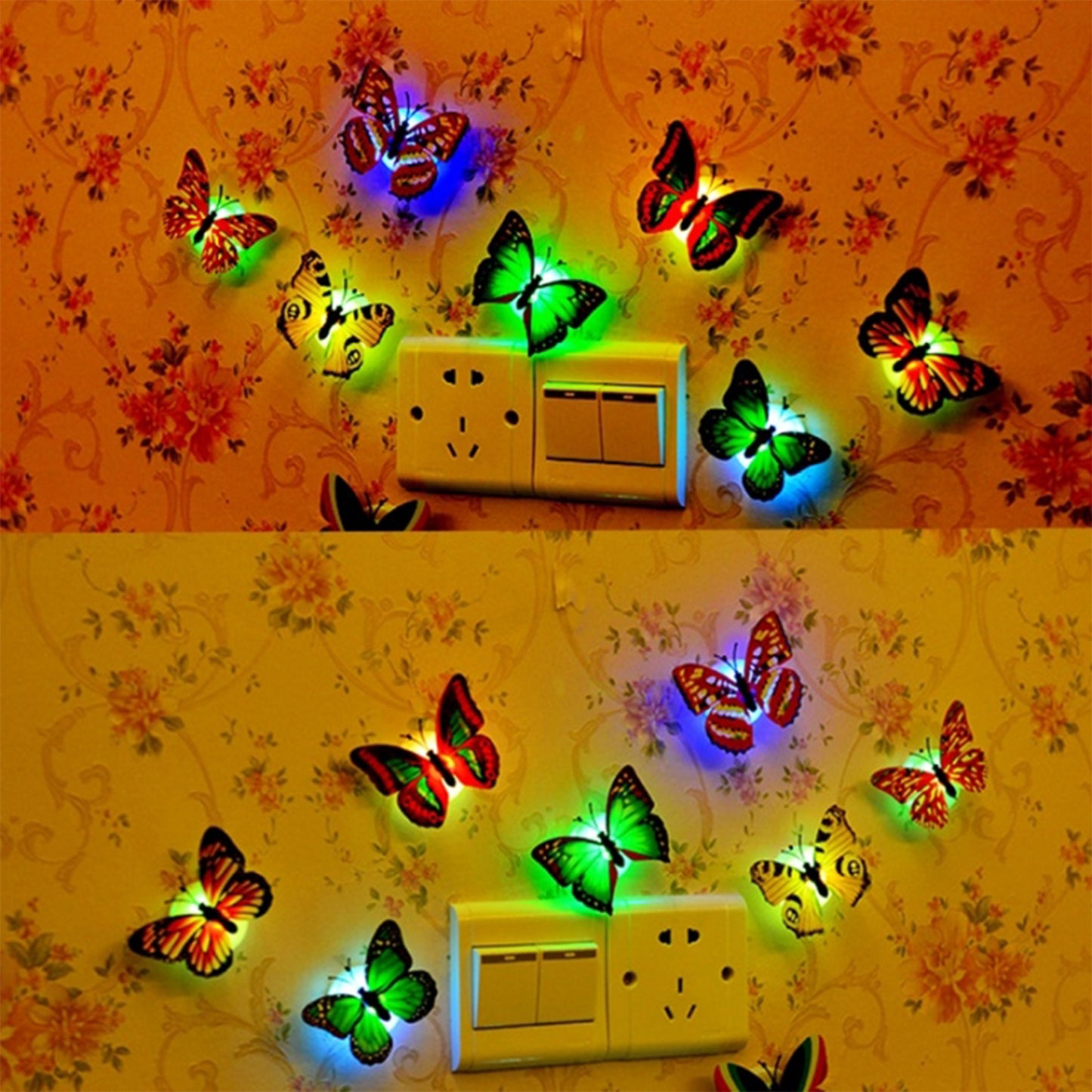 6278 The Butterfly 3d Night Lamp Comes With 3d Illusion Design Suitable For Drawing Room Lobby.