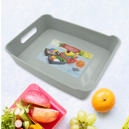 3645 Multipurpose Organising  Storage Plastic Tray  Fruit  Vegetable Multi Purpose Tray Organizer For Kitchen Countertop Cabinet Bathroom Plastic Storage Basket For Store Fruits Vegetables Magazines Cosmetics Stationary Set Of 3