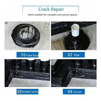 1332 Waterproof Leak Filler Spray Rubber Flexx Repair  Sealant - Point To Seal Cracks Holes Leaks Corrosion More For Indoor Or Outdoor Use Black Paint (450 Ml)