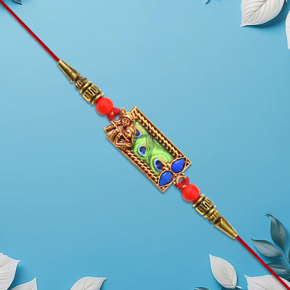 Krishna Rakhi With Peacock Feather Design