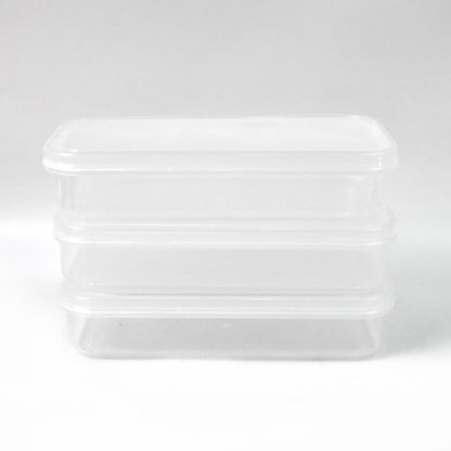 Plastic Square Lunch Box Kitchen Containers Set (3 Pcs Set)