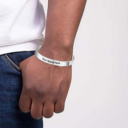 Customized  Personalized Stylish Kada Bracelet (1 Pc  Silver)