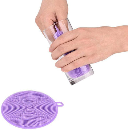 1344 Silicone Dish Scrubber Sponge Mildew Free Non Stick Heat Resistant