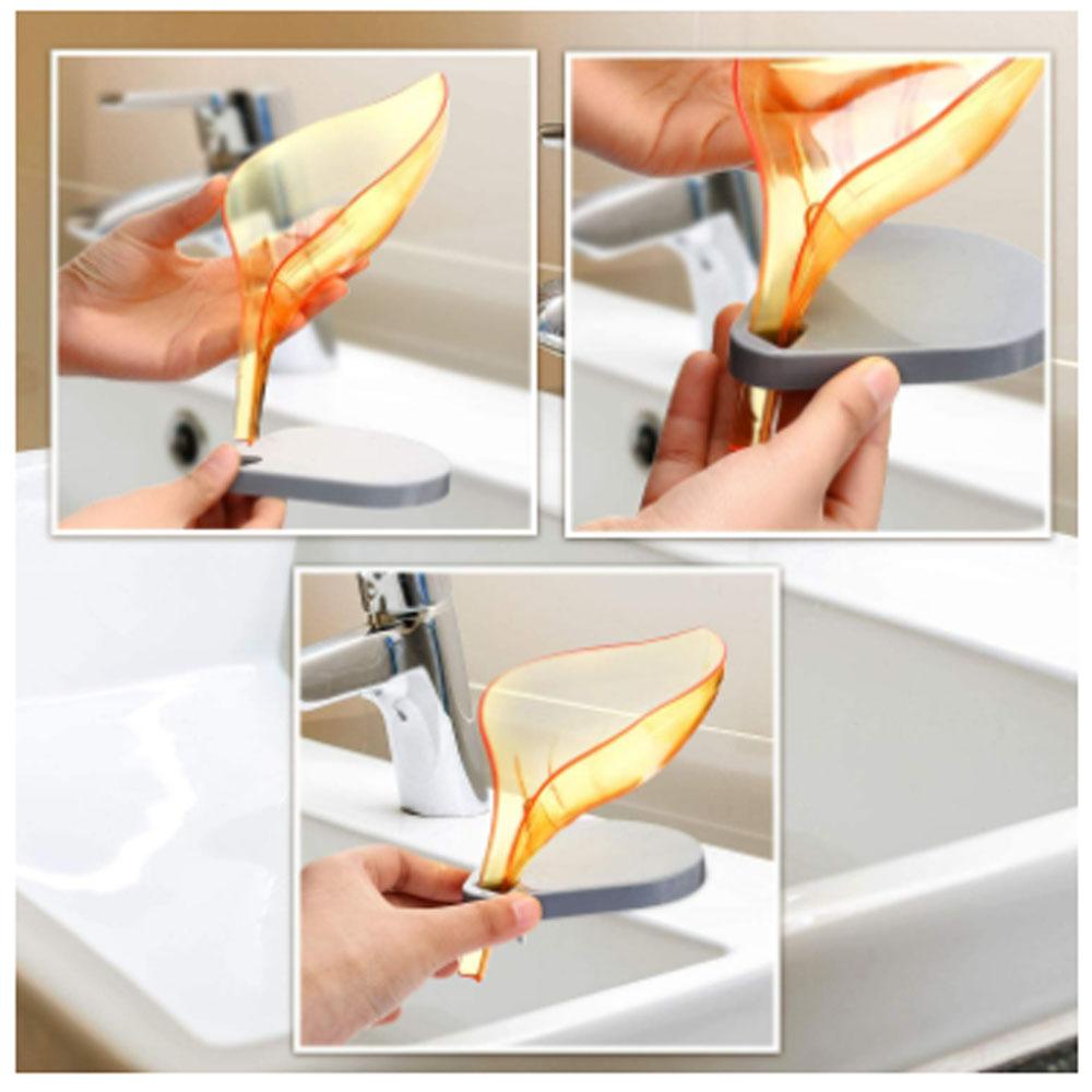 1097 Leaf Shape Soap Box Self Draining Bathroom Soap Holder