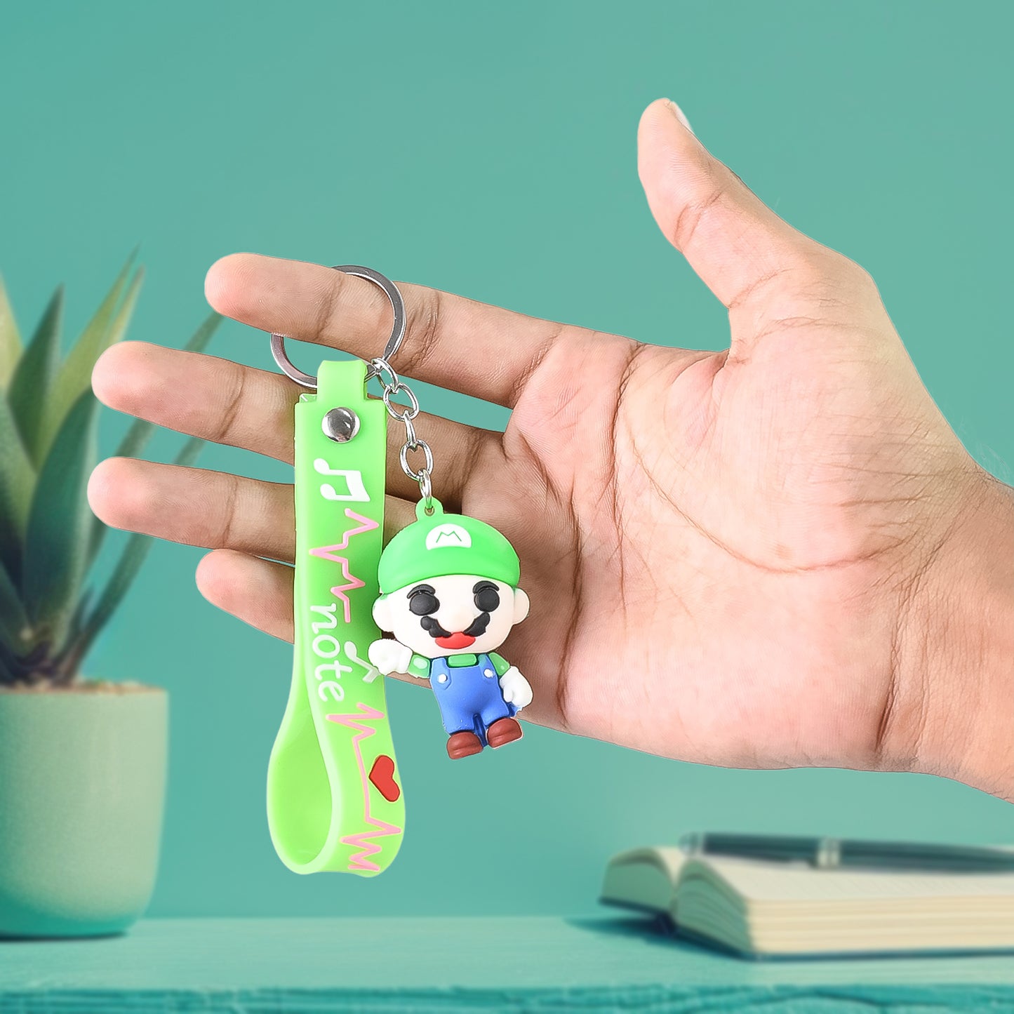 Cute Cartoon Silicone 3d Key Chain With Metal Hook  Strap (Pack Of 1)