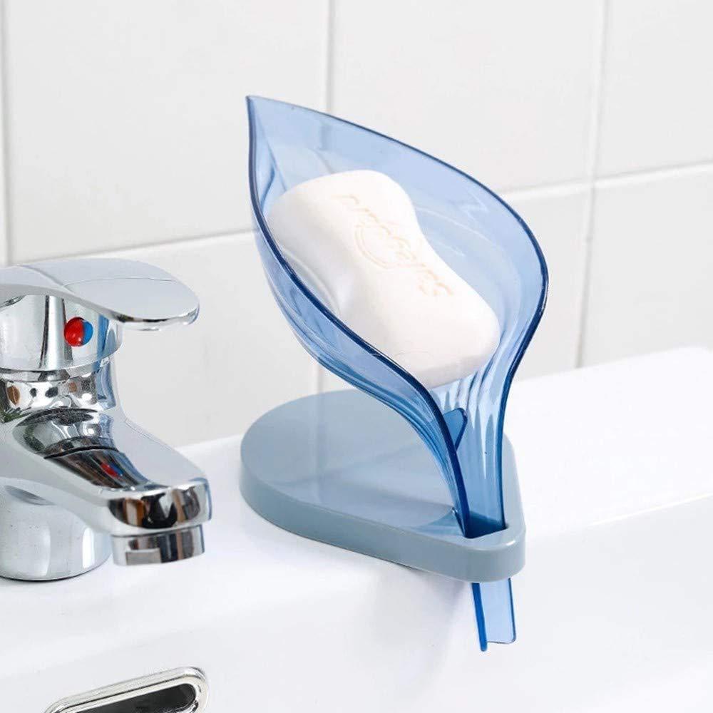 1097 Leaf Shape Soap Box Self Draining Bathroom Soap Holder