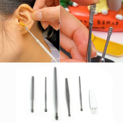 6314 6pcs Earwax Removal Kit  Ear Cleansing Tool Set  Ear Curette Ear Wax Remover Tool