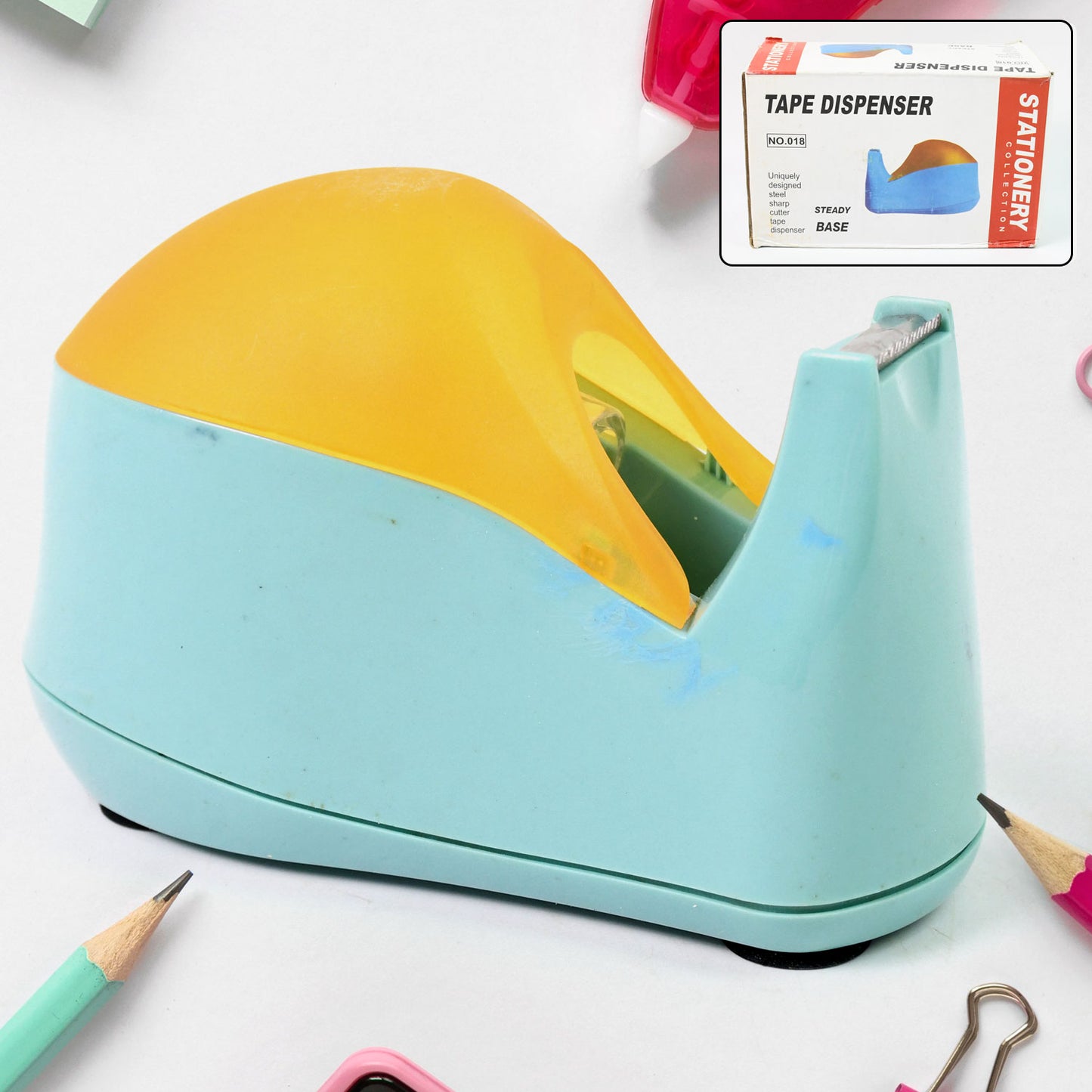 Plastic Tape Dispenser Cutter For Home Office Use (1 Pc)