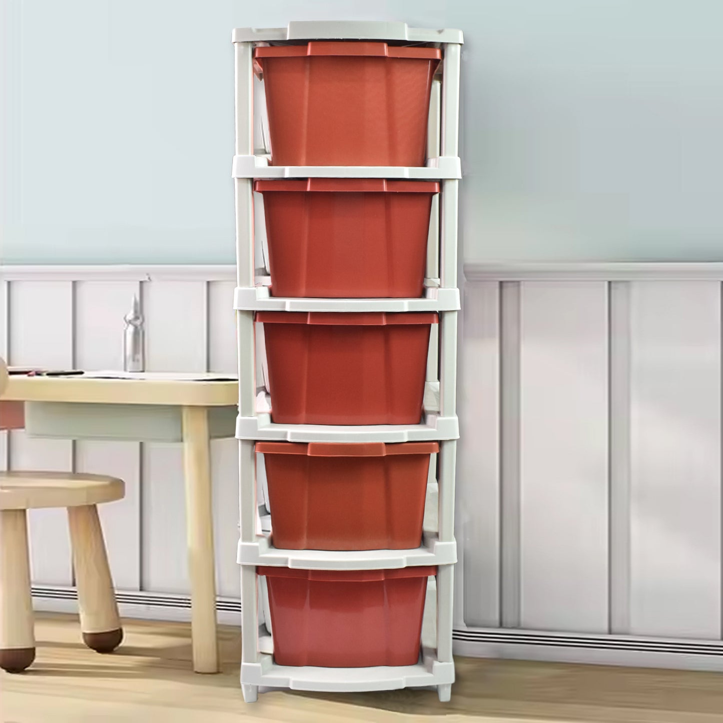 5-layer Plastic Drawer Storage Organizer Multi-purpose Cabinet (1 Pc)