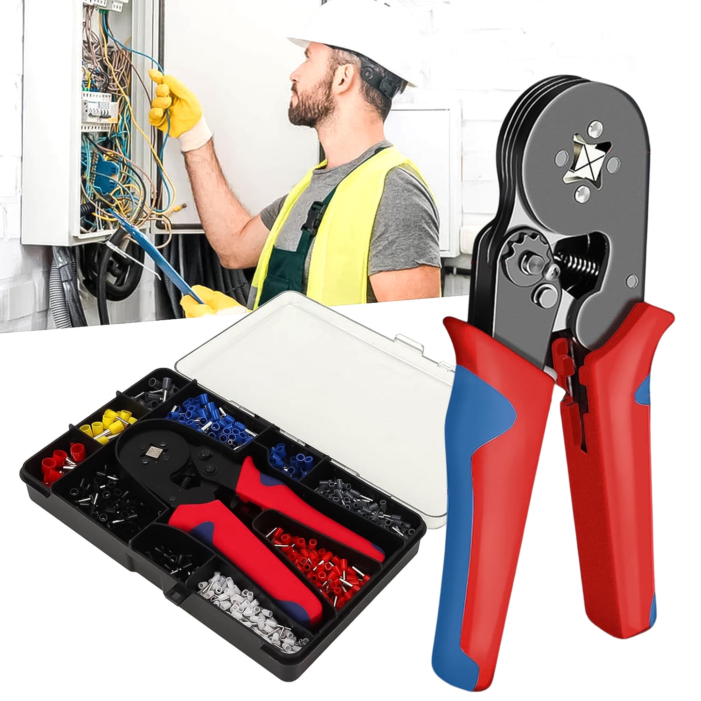 Wire Ferrule Kit With 1200pcs Wire End Ferrules  Crimper Plier