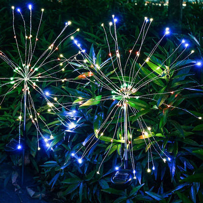 Colorful Multi Led Outdoor Solar Garden Lights (2 Pcs Set)