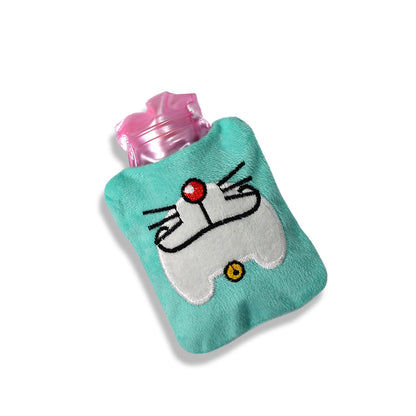 6529 Doremon Cartoon Small Hot Water Bag With Cover For Pain Relief Neck Shoulder Pain And Hand Feet Warmer Menstrual Cramps.