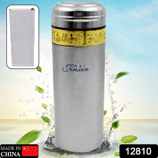 12810 Stainless Steel Water Bottle Leak Proof Rust Proof Hot  Cold Drinks Gym Sipper Bpa Free Food Grade Quality Steel Fridge Bottle For Office  Gym  School (350 Ml Approx)