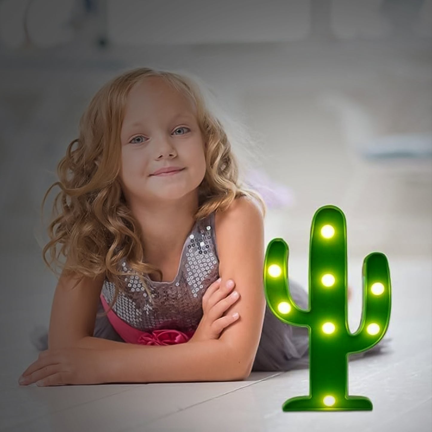 Led Cactus Light Led Desk Lamp Led Table Lamp (1 Pc  Battery Not Included)