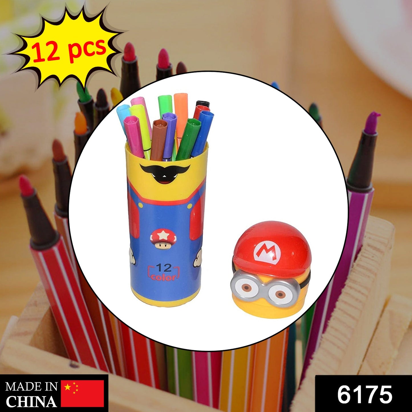 6175 Minions Sketch Pen Set With Attractive Designed Case (Pack Of 12)6175_12pen_minions_sketch_box