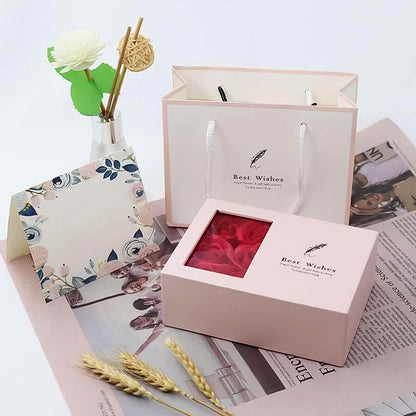 Jewellery Gift Box With Lids  Roses Packaging Box With 6 Roses (1 Set)