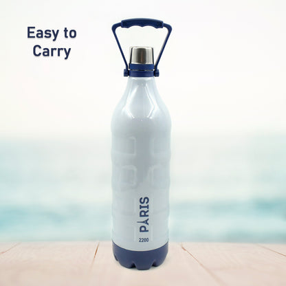 Plastic Sports Insulated Water Bottle With Handle Easy To Carry High Quality Water Bottle Bpa-free  Leak-proof For Kids School For Fridge Office Sports School Gym Yoga (1 Pc 1500ml 2200ml)