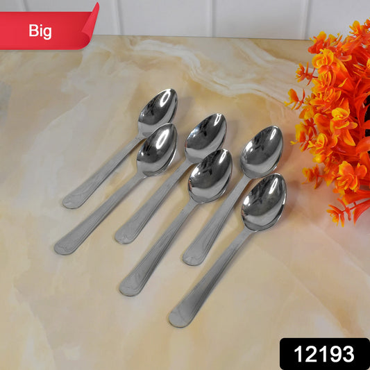 Big Dinner Spoons 6 Pieces Stainless Steel Table Spoon