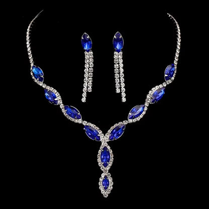 Necklace And Earrings Set Wedding Jewelry Set (1 Set  Mix Color)