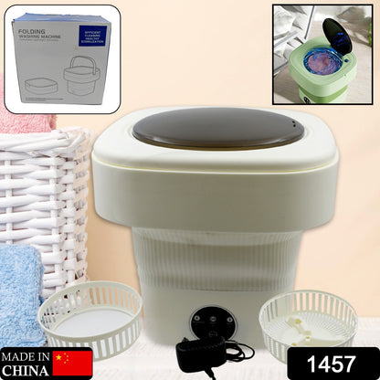 1457 Folding Washing Machine Mini Portable Washing Machine Deep Cleaning Half Automatic Washt Mini Foldable Washing Machine Suitable For Socks Underwear Baby Clothes