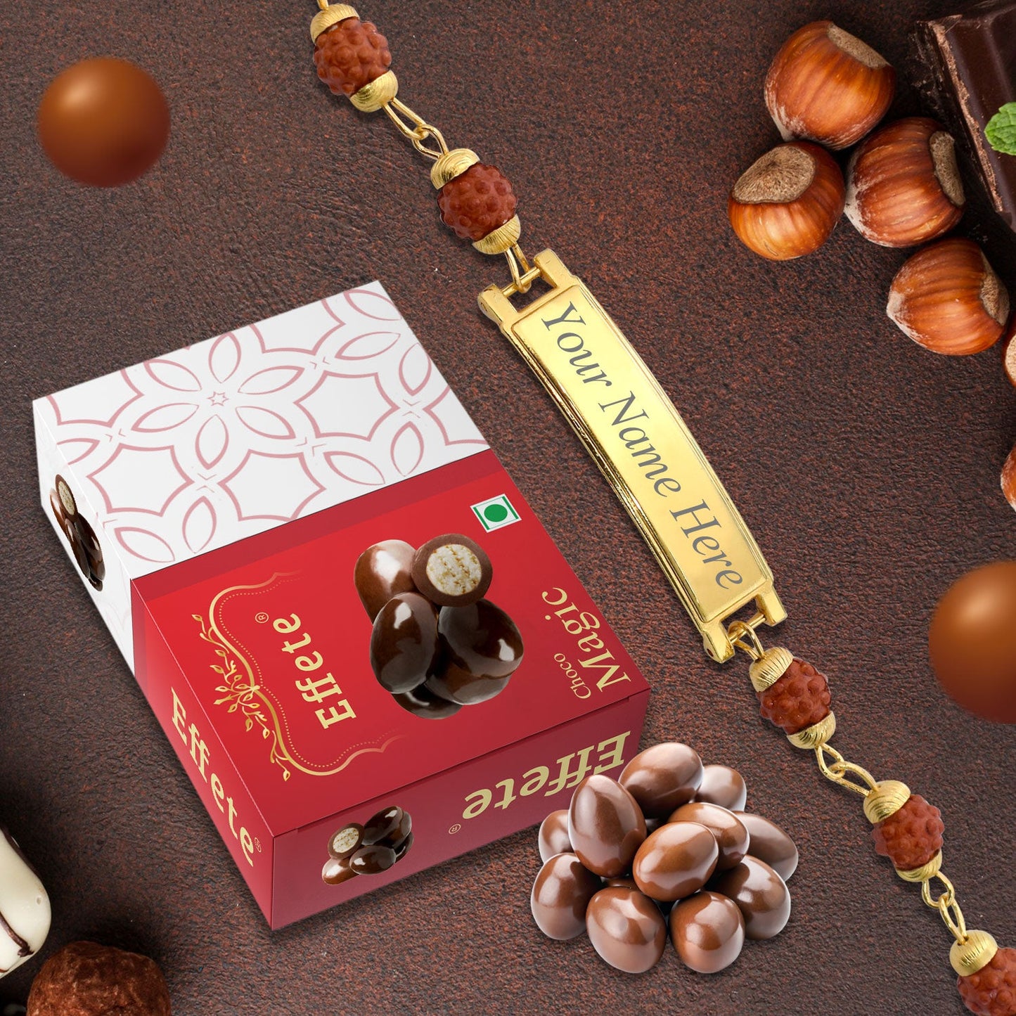 Sweet And Stylish Customized Bracelet  Delicious Chocolate Combo Gift Set