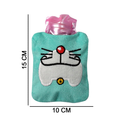 6529 Doremon Cartoon Small Hot Water Bag With Cover For Pain Relief Neck Shoulder Pain And Hand Feet Warmer Menstrual Cramps.