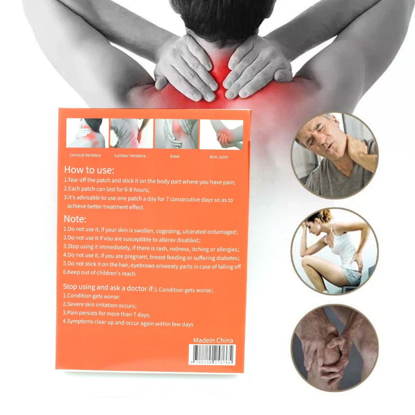 12559 Ant Pain Relief Patch - Pack Of 8 Patches  Instant Relief From Muscular Pain  Joint Pain Natural Pain Relief Patches  Powerful Pain Relief No Side Effects