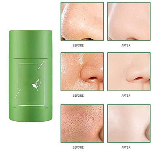 1205 Green Tea Purifying Clay Stick Mask Oil Control Anti-acne Eggplant Solid Fine Portable Cleansing Mask Mud Apply Mask Green Tea Facial Detox Mud Mask