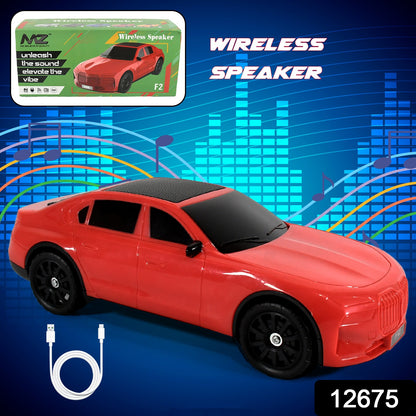 12675 Wireless Bluetooth Speaker Portable Car Shape Music Speaker Support Bluetooth Tf Card Usb Fm Radio Function Unique Shape Car Speaker