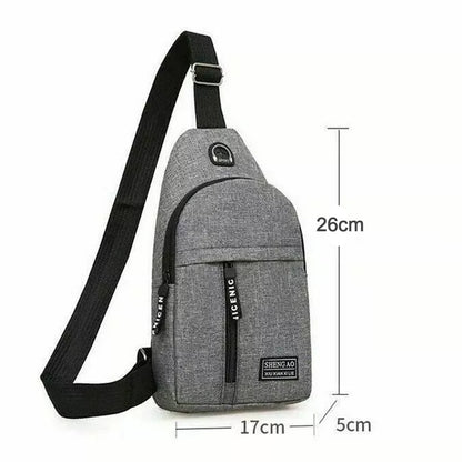 Waterproof Waist Bag Shoulder Bags Usb Charging Earphone Hook Sling Travel Bag (1 Pc)