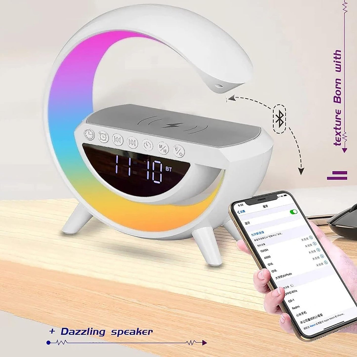 G Lamp Speaker - 3-in-1 Bluetooth Speaker With Fast Wireless Charging (1 Pc)