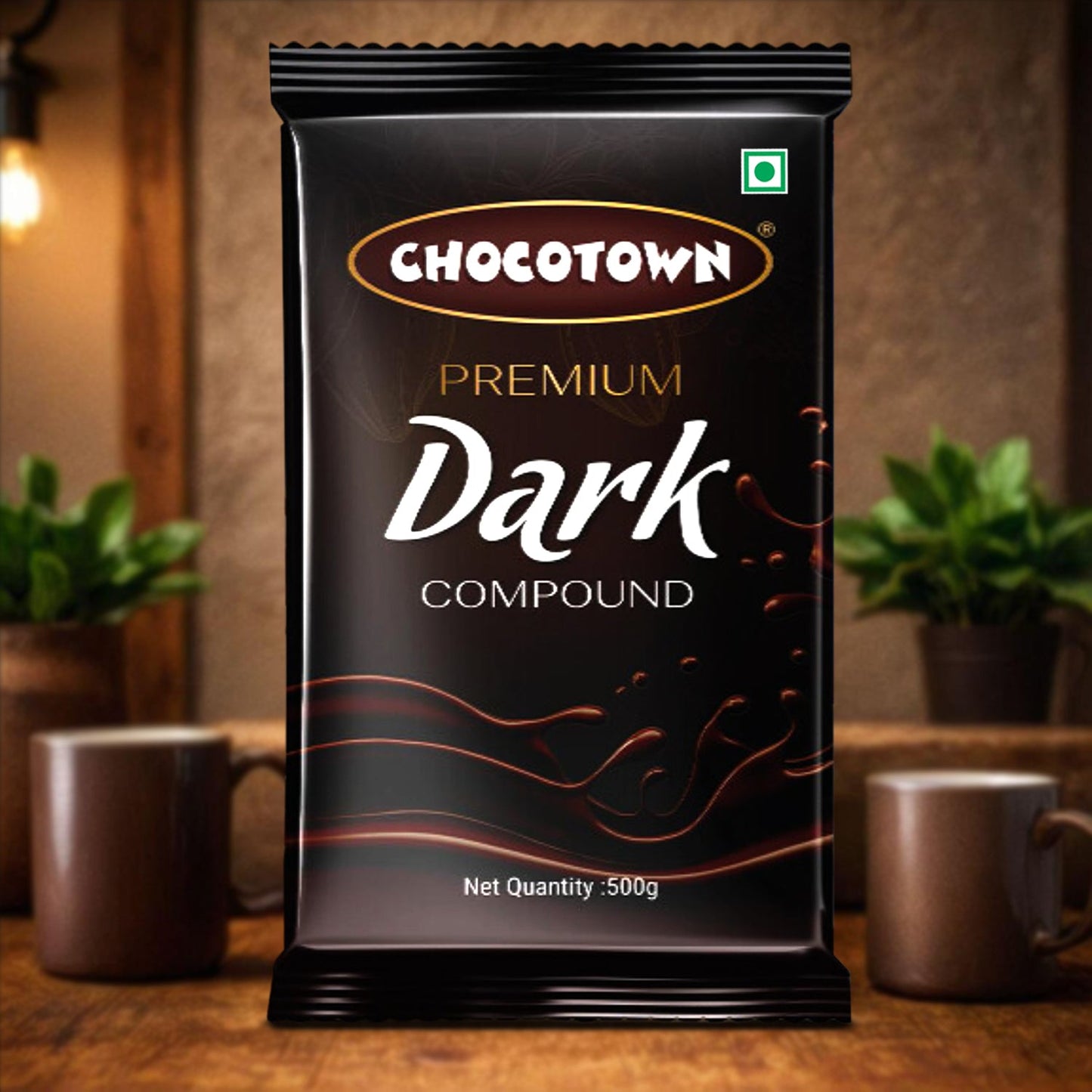 Dark Compound 500gm  Chocotown Dark Choco Slab