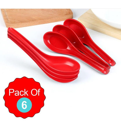 2393 Microwave Safe Unbreakable Colorful Soupdessert Spoons Food Grade Set Of 6 Pcs