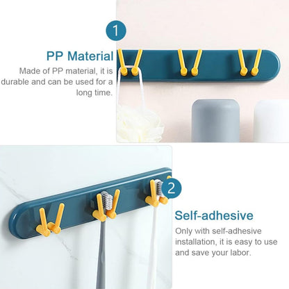 4702 Toothbrush Holder Plastic Bathroom Accessories Organizer Wall Mounted Hanging Mount Shelf  Hooks (1pc)