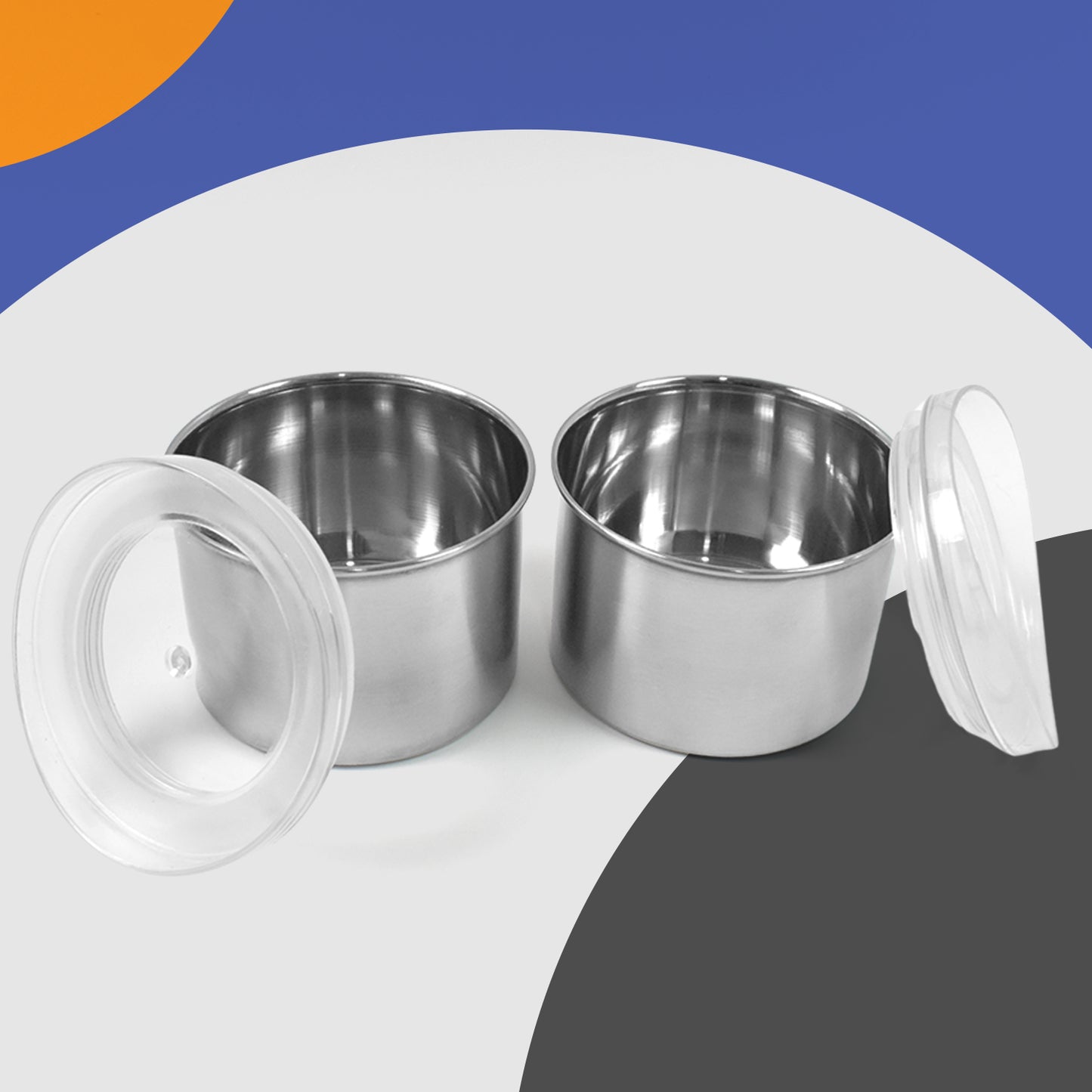 Multipurpose Stainless Steel Airtight Containers With See Through Lid (2 Pc  500 Ml)