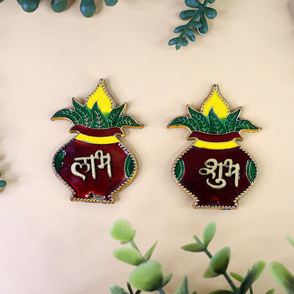 Shubh Labh Kalash Shaped Wall Hangings (2 Pc)