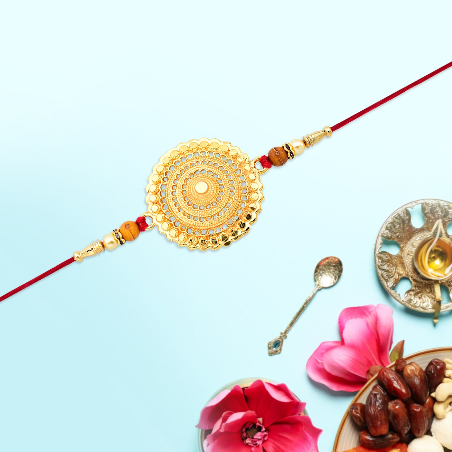 Golden Flower Rakhi