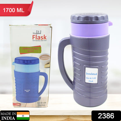 Thermos Insulated Flask Or Hot Kettle  Plastic Innner Steel Insulated Tea Kettle Hot And Cold Premium Tea Kettle Kettle  Easy To Carry  Leak Proof  Tea Jug  Coffee Jug  Water Jug  Hot Beverag (1200 Ml 1700ml )