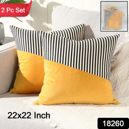 Decorative Pillow Covers Cushion Cases Soft Cotton (22  22 Inch  1 Pair  2 Pc)