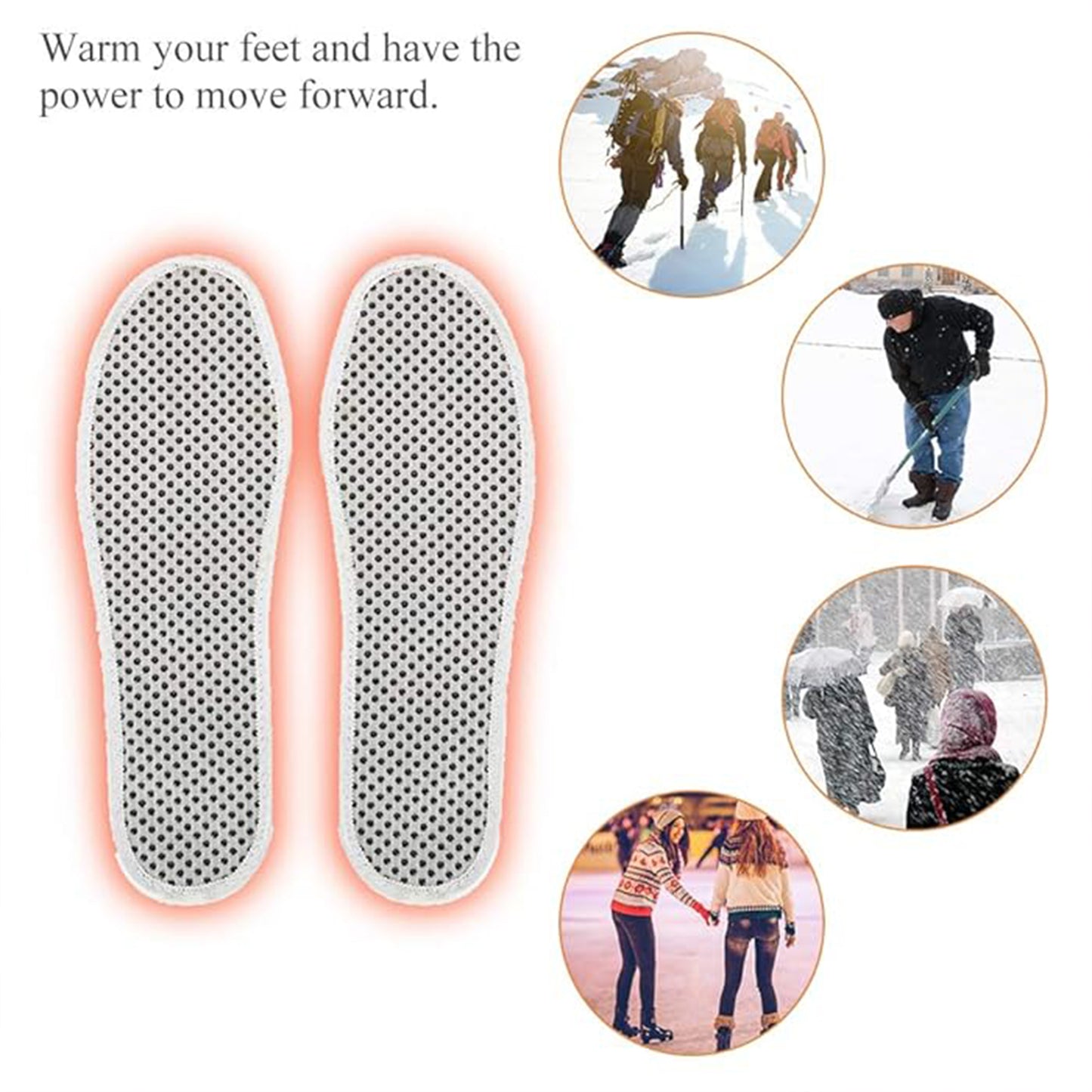 Massage Magnetic Self Heating Insole Shoe Heating Insole For Women Men - Unisex Warm Insole - Thermal Insoles - Tourmaline Self Heating Shoe Inserts - Warm Shoe Pad (1 Pair)