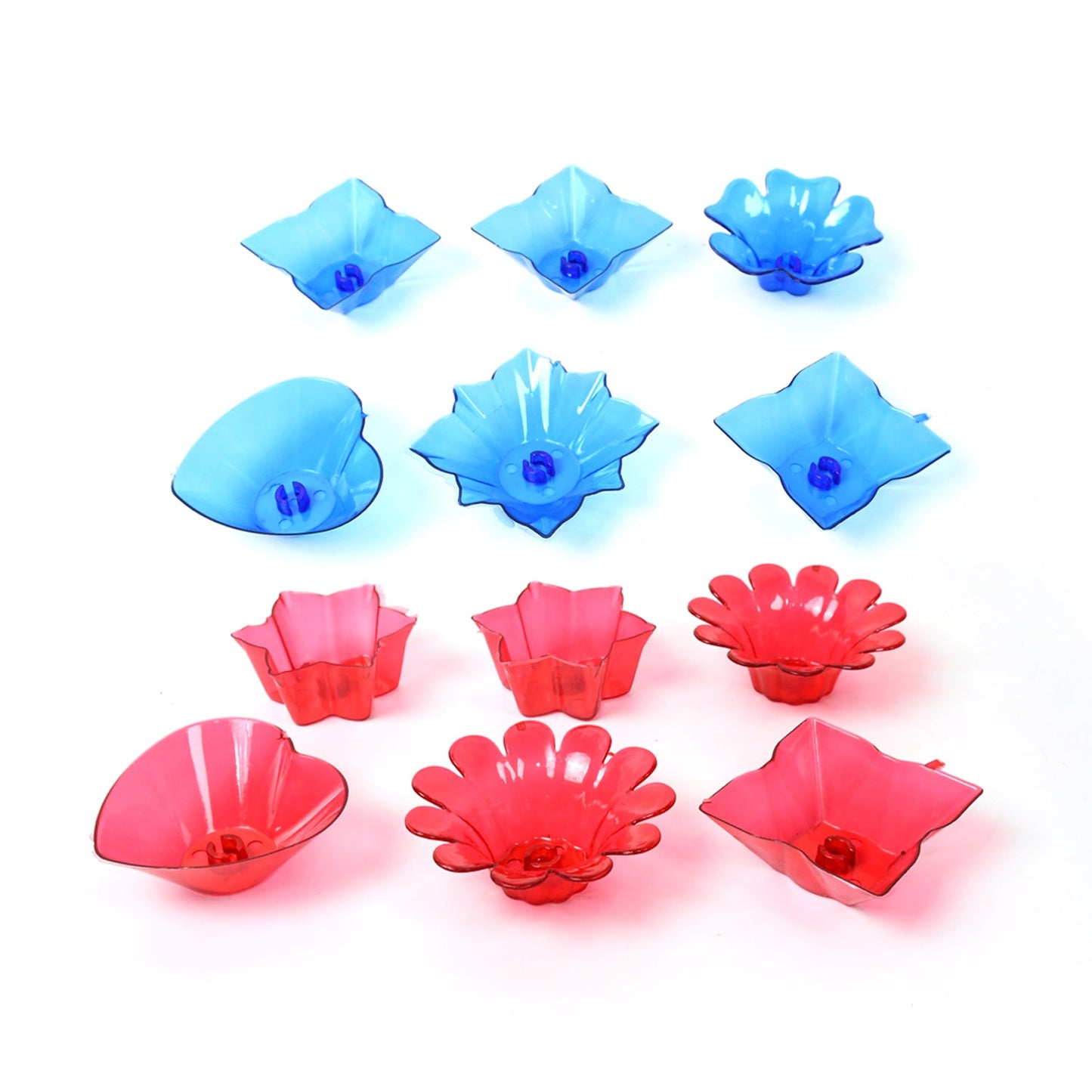 Reflection Diya Combo Plastic Candle Cup With Multi Shape (12 Pcs Set)