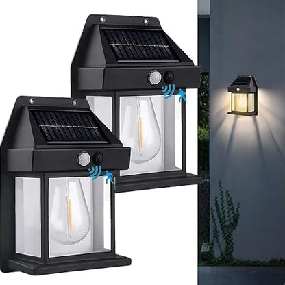 9428 Solar Wall Lights  Lamp Outdoor Wireless Dusk To Dawn Porch Lights Fixture Solar Wall Lantern With 3 Modes  Motion Sensor Waterproof Exterior Lighting With Clear Panel (1 Pc )