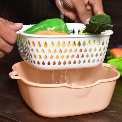 2785 2 In 1 Basket Strainer To Rinse Various Types Of Items Like Fruits Vegetables Etc.